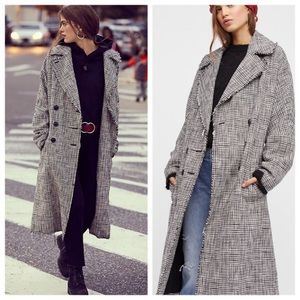 FREE PEOPLE menswear plaid coat, NWT